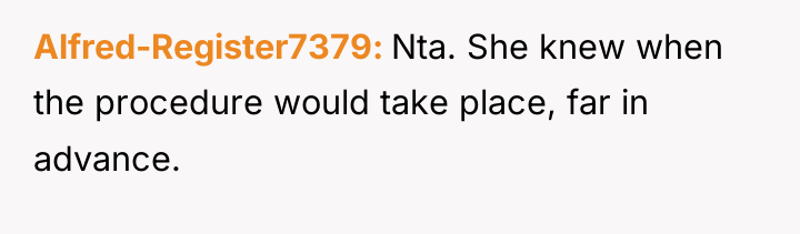 Alfred-Register7379 Nta. She knew when the procedure would take place,...
