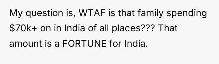 My question is, WTAF is that family spending $70k+ on...