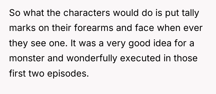 So what the characters would do is put tally marks...