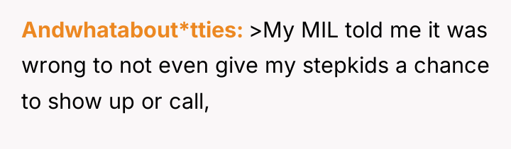 Andwhatabout*tties >My MIL told me it was wrong to not...