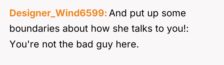 Designer_Wind6599 And put up some boundaries about how she talks...