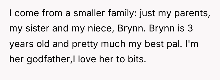 I come from a smaller family: just my parents, my...