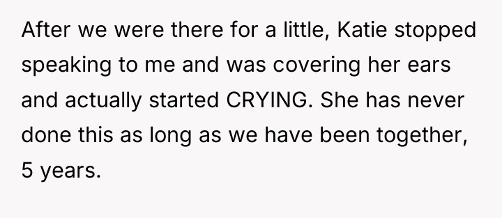 After we were there for a little, Katie stopped speaking...