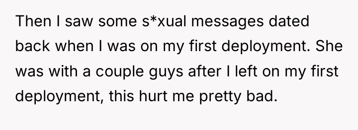 Then I saw some s*xual messages dated back when I...