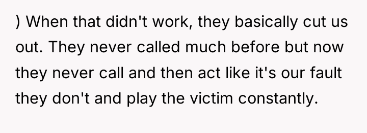 ) When that didn't work, they basically cut us out....