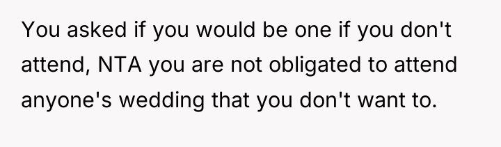 You asked if you would be one if you don't...