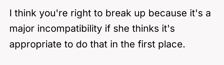 I think you're right to break up because it's a...