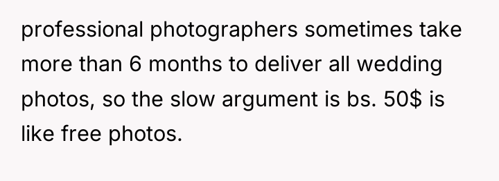 professional photographers sometimes take more than 6 months to deliver...