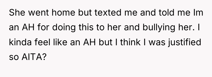 She went home but texted me and told me Im...