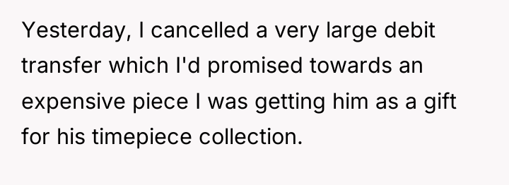 Yesterday, I cancelled a very large debit transfer which I'd...