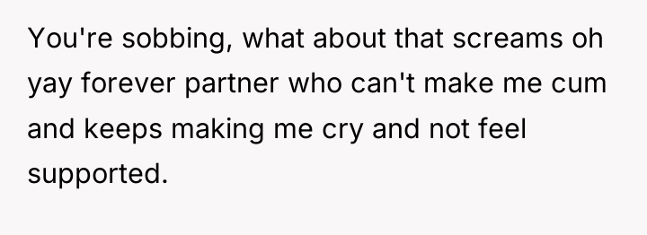 You're sobbing, what about that screams oh yay forever partner...