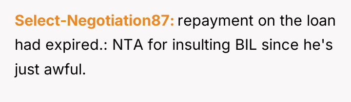 Select-Negotiation87 repayment on the loan had expired.: NTA for insulting...