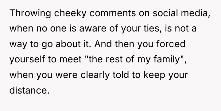 Throwing cheeky comments on social media, when no one is...