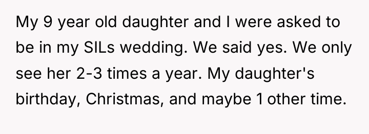 My 9 year old daughter and I were asked to...