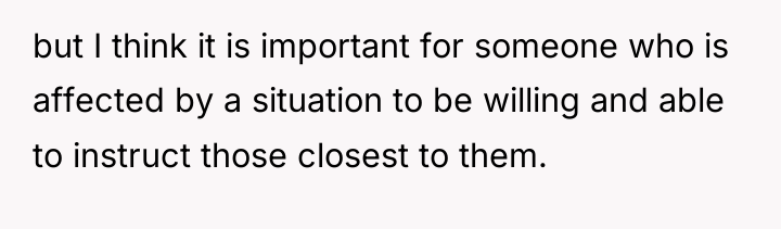 but I think it is important for someone who is...