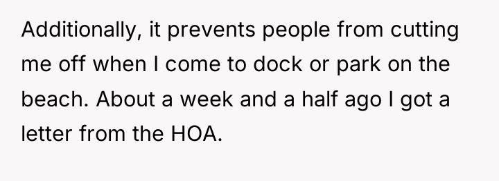 Additionally, it prevents people from cutting me off when I...