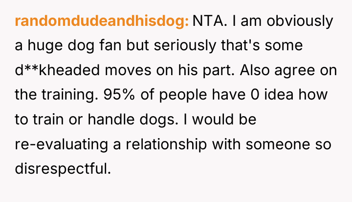 randomdudeandhisdog NTA. I am obviously a huge dog fan but...