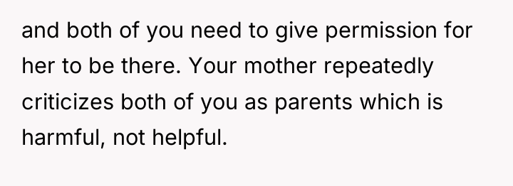 and both of you need to give permission for her...