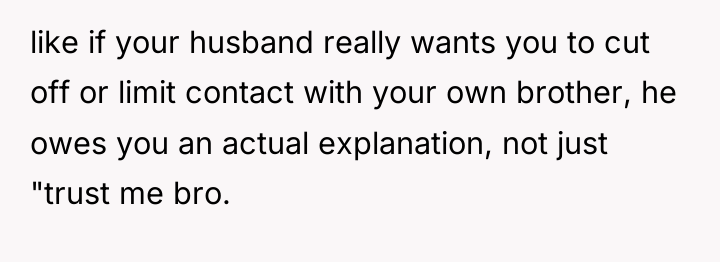 like if your husband really wants you to cut off...