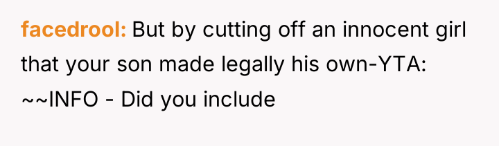 facedrool But by cutting off an innocent girl that your...