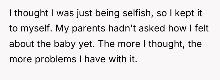 I thought I was just being selfish, so I kept...