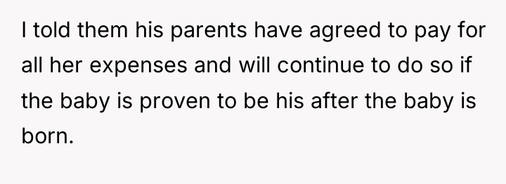 I told them his parents have agreed to pay for...
