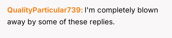 QualityParticular739 I'm completely blown away by some of these replies.