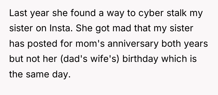 Last year she found a way to cyber stalk my...