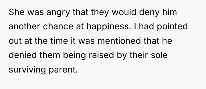 She was angry that they would deny him another chance...