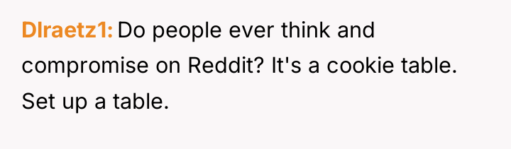 Dlraetz1 Do people ever think and compromise on Reddit? It's...