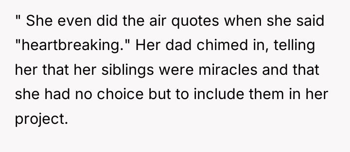 " She even did the air quotes when she said...