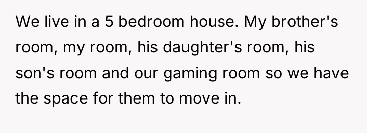 We live in a 5 bedroom house. My brother's room,...