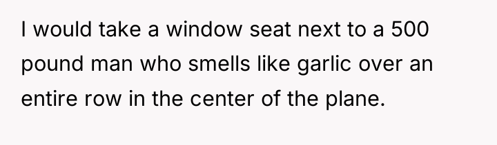 I would take a window seat next to a 500...