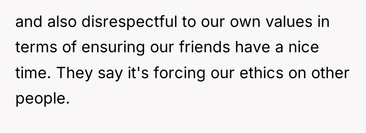 and also disrespectful to our own values in terms of...
