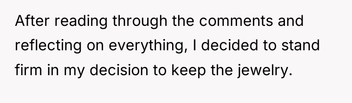 After reading through the comments and reflecting on everything, I...