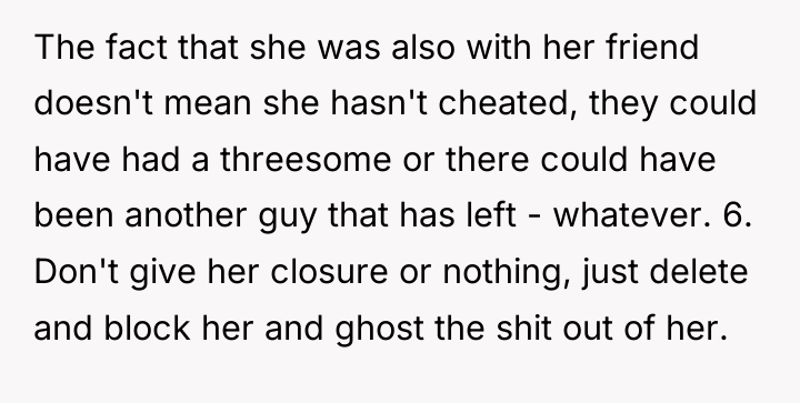 The fact that she was also with her friend doesn't...