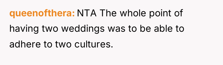 queenofthera NTA The whole point of having two weddings was...
