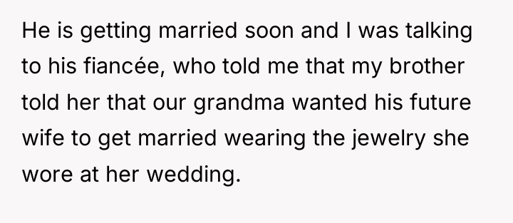 He is getting married soon and I was talking to...