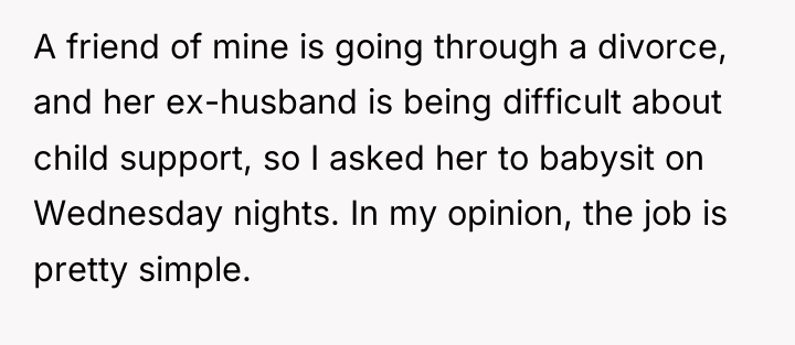 A friend of mine is going through a divorce, and...