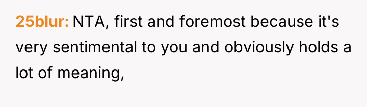 25blur NTA, first and foremost because it's very sentimental to...