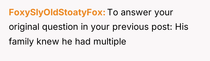 FoxySlyOldStoatyFox To answer your original question in your previous post:...