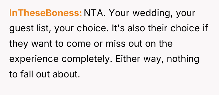 InTheseBoness NTA. Your wedding, your guest list, your choice. It's...