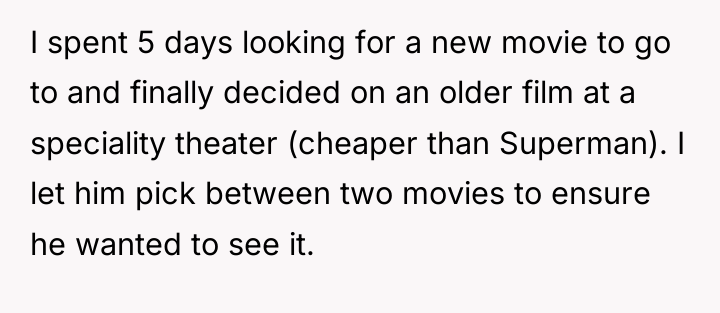 I spent 5 days looking for a new movie to...