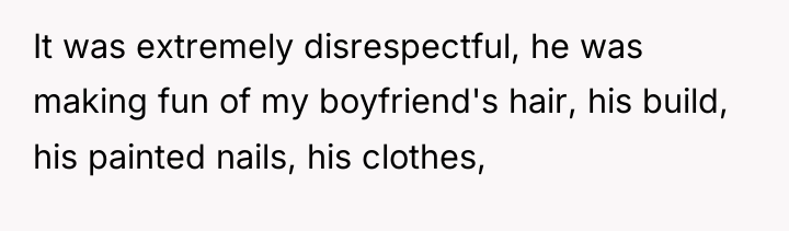 It was extremely disrespectful, he was making fun of my...