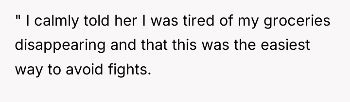 " I calmly told her I was tired of my...
