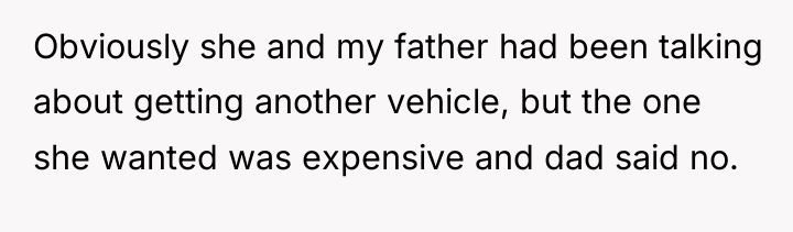 Obviously she and my father had been talking about getting...