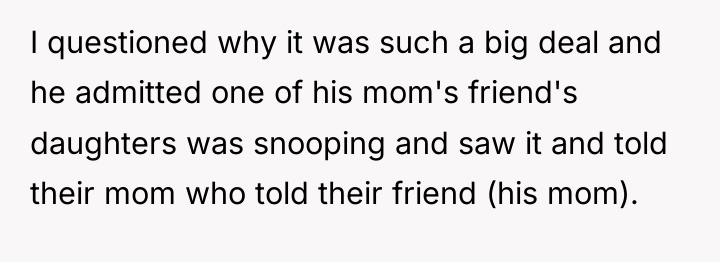 I questioned why it was such a big deal and...
