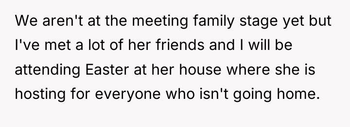 We aren't at the meeting family stage yet but I've...