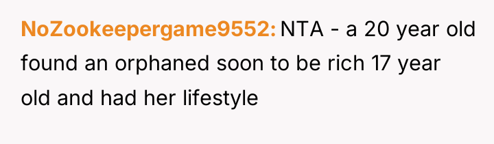 NoZookeepergame9552 NTA - a 20 year old found an orphaned...