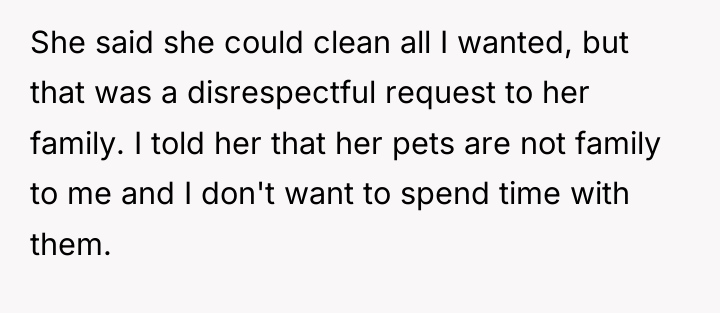 She said she could clean all I wanted, but that...